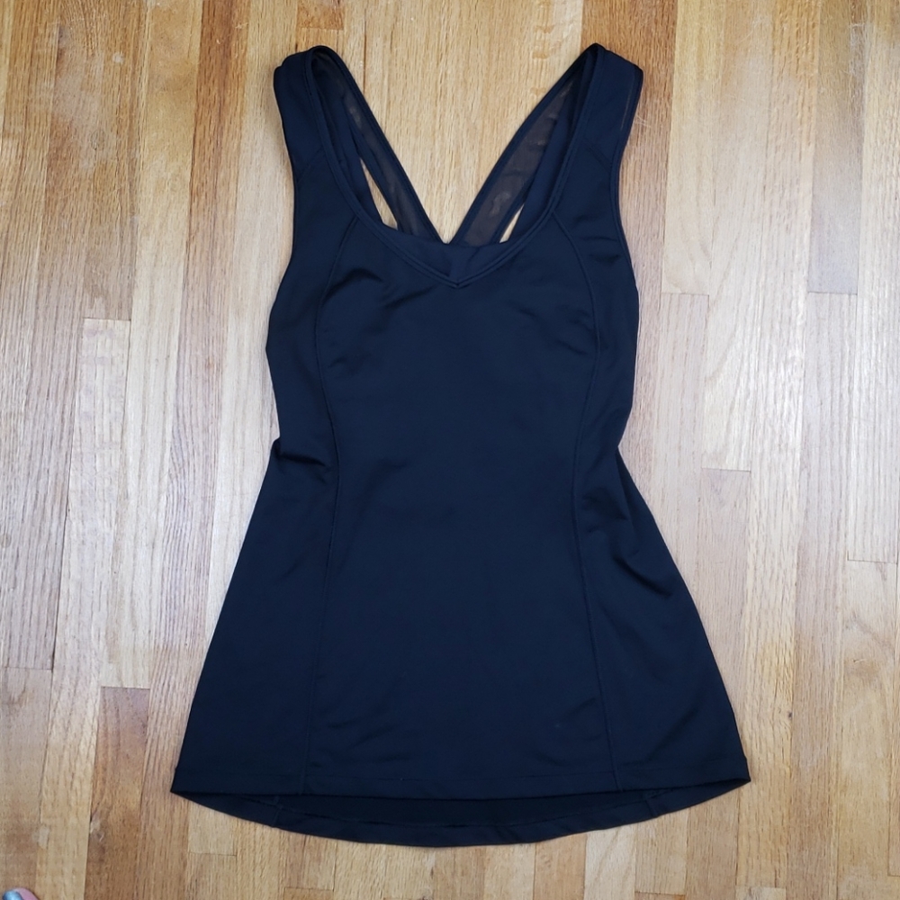 Lululemon Black V-Neck Tank W/ Built In Bra